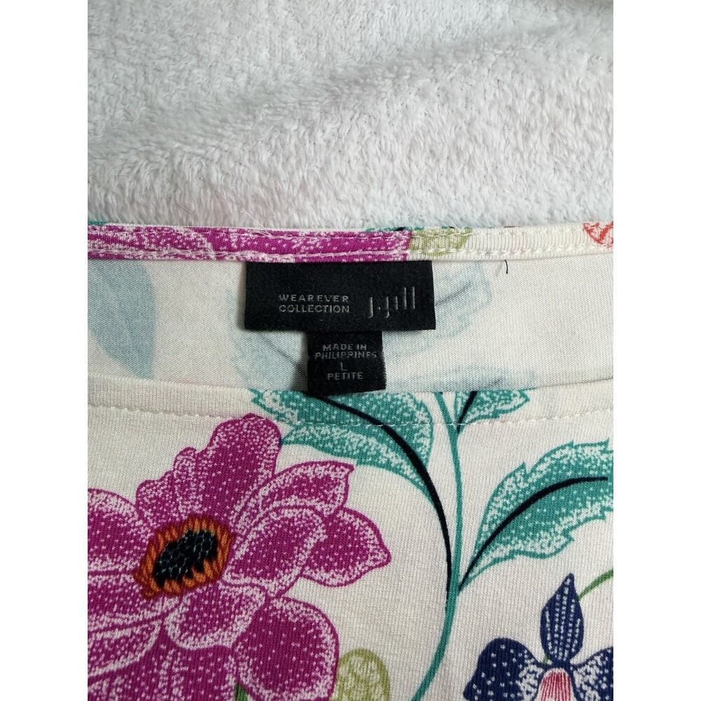 J. Jill Wearever Collection Women's LP Floral 3/4 Sleeve Boatneck Top - Picture 4 of 6